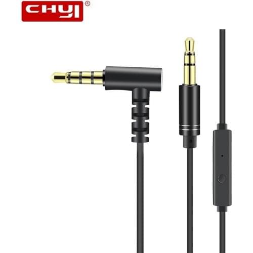 CHYI 1m Car Audio Aux Cable Free Answer Control with MIC 3.5mm Earphone Headphone Audio Extension Cord for Tablet Speaker Mobile