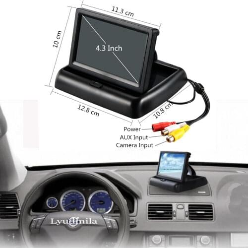 Car Monitor 4.3" Display for Rear View Camera Foldable Color TFT LCD 4.3 Inch HD Screen For Car Back up Reversing Camera