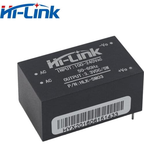 Free shipping 10 pcs/lot HLK-5M03 220V to 3.3V 5W mini power supply module intelligent smart home AC DC converter