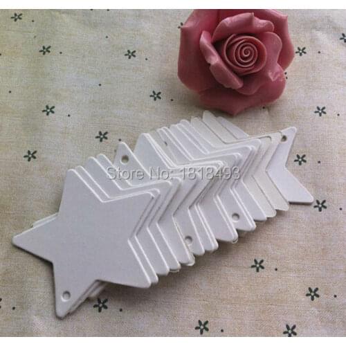 Free shipping 400 pcs a lot 6x6cm blank white pentagram paper hang tag/gift price labels/garment hang tags/DIY message cards