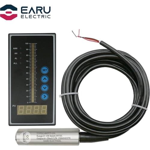 1set 4-20MA Output Integral Liquid Oil Water Level Sensor Probe Transmitter Detect with Smart Controller Float Switch Alarm Pump