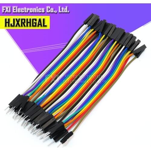 Dupont line 40pcs 10cm 2.54mm 1p-1p Pin Female to Male Color Breadboard Cable Jump Wire Jumper For Arduino