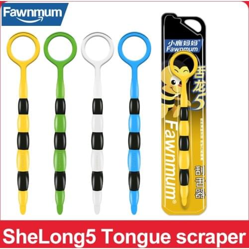 Fawnmum 1Pcs Silicone Tongue Brush 4Color Available Clean Scraper Bee Models Oral Care Tongue Scraper Can keep Fresh Breath