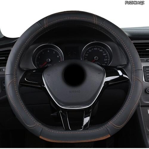 FUZHKAQI Leather Car Steering Wheel Cover For Nissans Qashqai Xtrail t32 Juke Note Tiida Almera Rogue Almera
