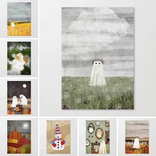 Canvas Home Decoration Wall Art Scenery Print Painting Modular Ghosts Snowman Poster HD Modern Picture for Living Room Framework