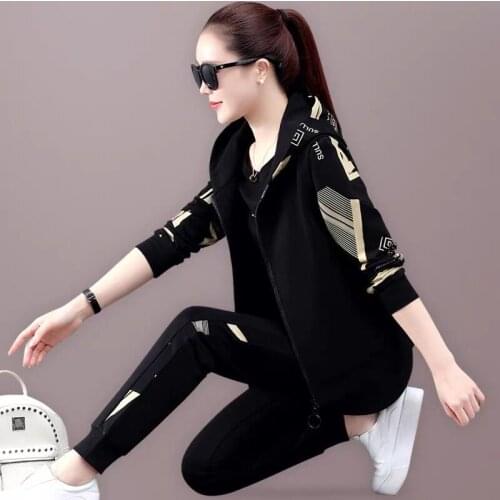Three Piece Set Outfit Women Long Sleeve Colorblock Vest &Top & Pant Comfort Lounge Wear Tracksuit Hooded Print Suit Clothes