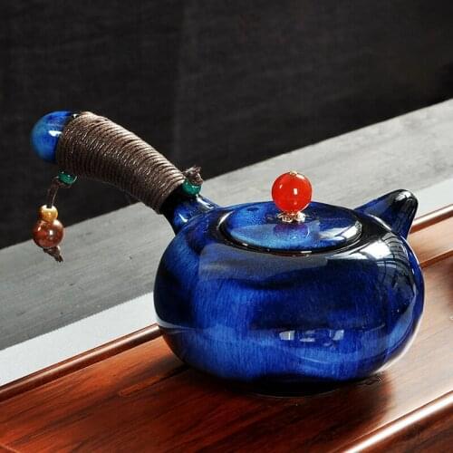 Creative Ceramic Chinese Kung Fu Teapot Porcelain Tea Set Handmade Retro Handpainted Tea Pot 200ml