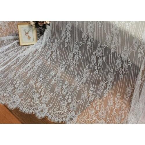 GLace 3M/Lot 100% Polyester eyelash lace fabric clothing beach skirt vest DIY accessories curtain tablecloth fabric TX598