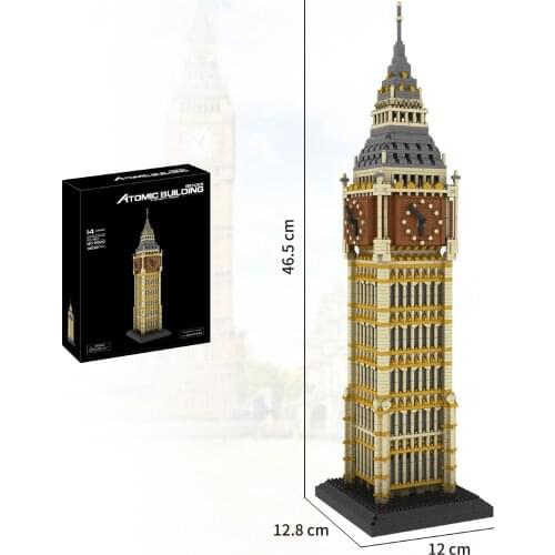 Hot Lepining city architecture Street view England London Big Ben Elizabeth Tower model mini micro diamond blocks bricks toys