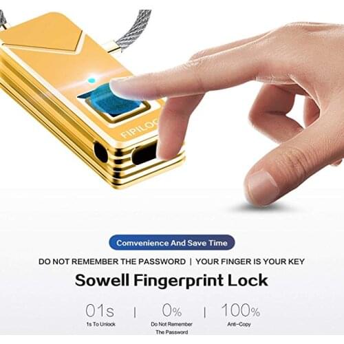 Small Portable Fingerprint Lock Waterproof Biometric Smart Keyless Padlock Anti-theft Safety Lock for Travel Cchool Bag Outdoor