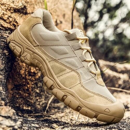 Climbing Boot Mens Autumn New Leather Outdoor Shoes Wear-Resistant Platform Casual Hiking Sneakers Men