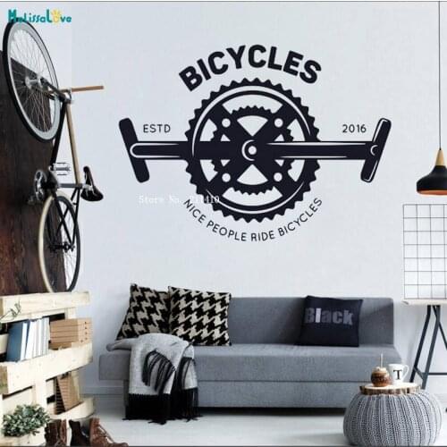 Nice People Ride Bicycles Custom Year Wall Sticker Decals Cool Art Sport Service Decor Boys Teenager Poster YT3787