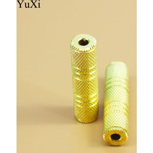 New Gold silver 3.5mm Jack Female to 3.5 mm Female Connector F/F Stereo Audio Adapter Headphone Jack Coupler Adaptor Connector