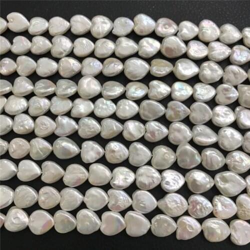 New natural freshwater pearl 12 x16mm white reborn keshi irregular pearl loose beads 15
