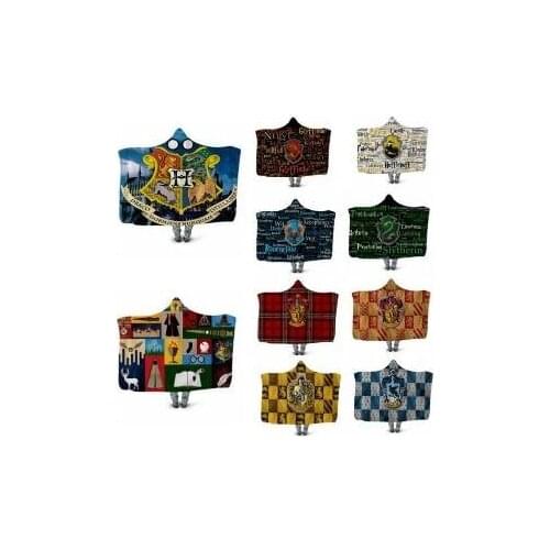 Harried Series Hooded Blanket Thickened Double Layer Plush Potter 3D Digital Printing Cloak