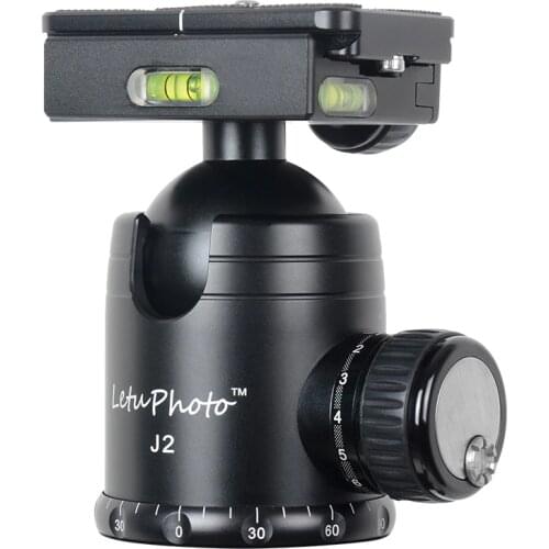 XILETU J2 360 degree Panoramic Swivel Camera Tripod Head Ballhead Quick Release Plate Fitting For Sirui Benro Manfrotto