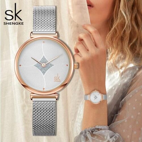 Simple Minilaism Women Dress Watch Rose Gold Dial Silver Mesh Strap Waterproof Elegant Ladies Wristwatch Fashion Casual Clock