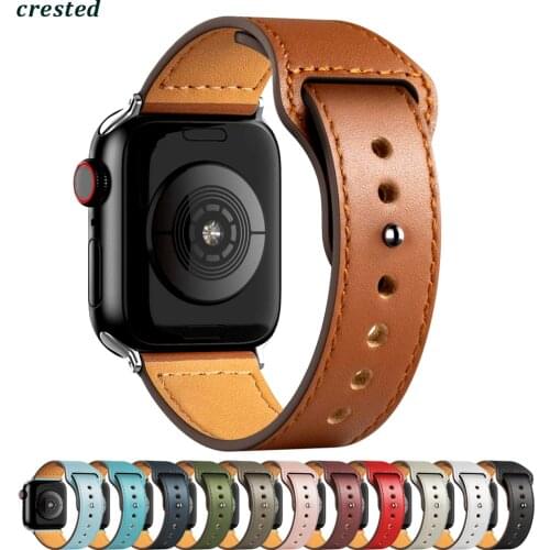 PU Leather strap For Apple watch band 44mm 40mm 42mm 38mm 44 mm Smartwatch Accessories Sport bracelet iWatch series 3 4 5 6 se