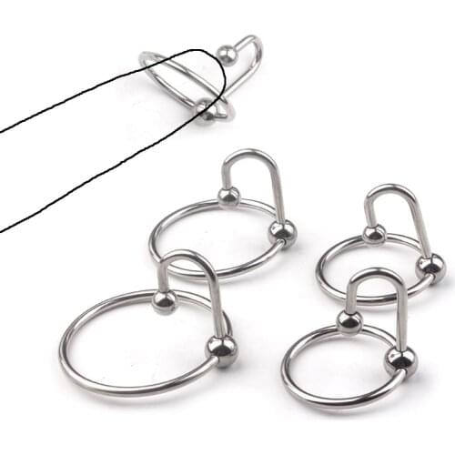 Sex Toys Metal Glans Urethra Stimulator Penis Ring Urethral Catheter Chastity Cage Cock Rings Adult Sex Toys Delay Ring for Man