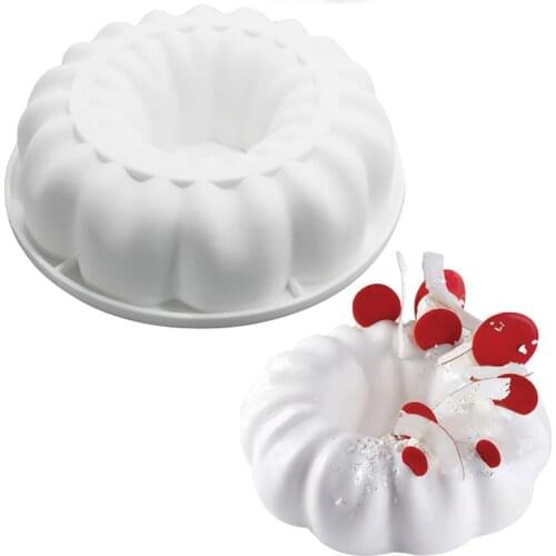 Silicone Mold For Cakes Flower Shape Pastry Baking Tools 3D Bread Big Cake Form Pizza Pan DIY Birthday Wedding