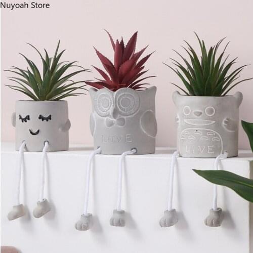 Nordic Succulent Potted Hanging Feet Doll Ornaments Indoor Living Room Fake Green Plants Cactus Bonsai Simulation Plants