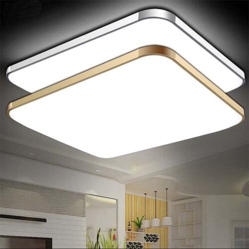 Modern 2.4G RF Remote Control Square Aluminum Acrylic LED Ceiling Lamp Cold White+Warm White Stepless Dimming LED Ceiling Light