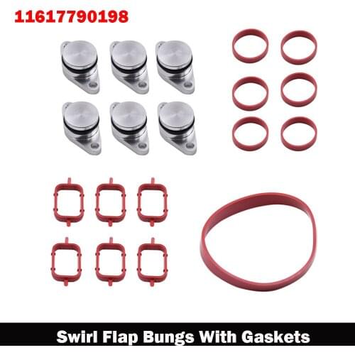 Swirl Flap Bungs With Gaskets For BMW 320D 330D 520D 525D 530D 6x 33mm Car Accessories 11612246949 11612245439