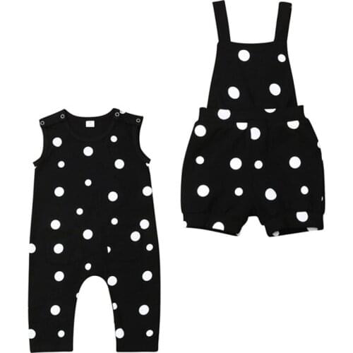 0-24M Newborn Baby Girl Infant Clothes Overall Romper Polka Dot Bib Pants Clothing
