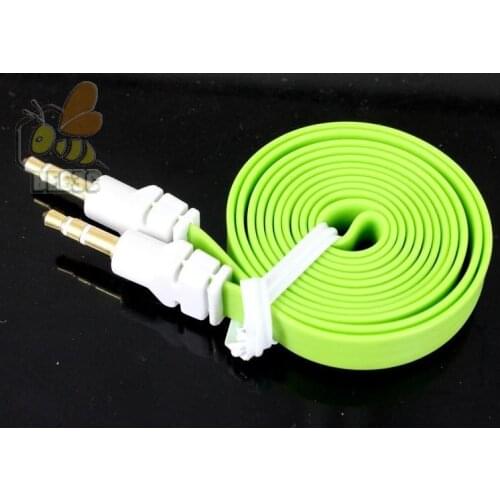 1M 3FT 3.5mm color noodle Male To Male Stereo Audio Car AUX Auxiliary Cable Cord Lead For iPhone Samsung Galaxy S3 S4 Note3 300