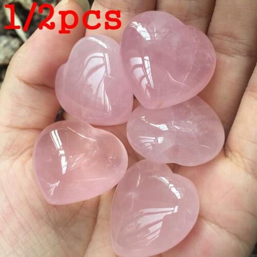 1PC Multicolor Heart Natural Rose Crystal Love Heart Pendant Mineral Specimens Gemstone Rocks Collectibles Jewelry Home Decor