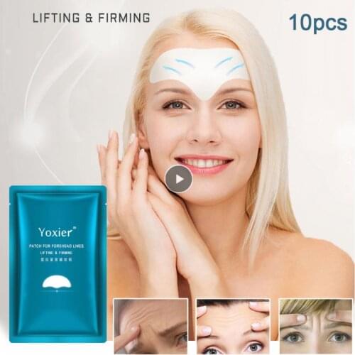 Yoxier 10pcs Forehead Line Removal Anti-wrinkle Stickers Frown Lines Anti-aging Face Lifting Moisturizng Patch Forehead Stickers