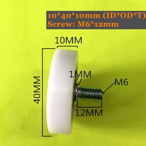 10x40x10mm POM Bearing With M6x8/12 M8x12 Screw 10Pcs PU Pulley Wheels 696 Ball Bearing Sealed Bearing Used on Door and Window