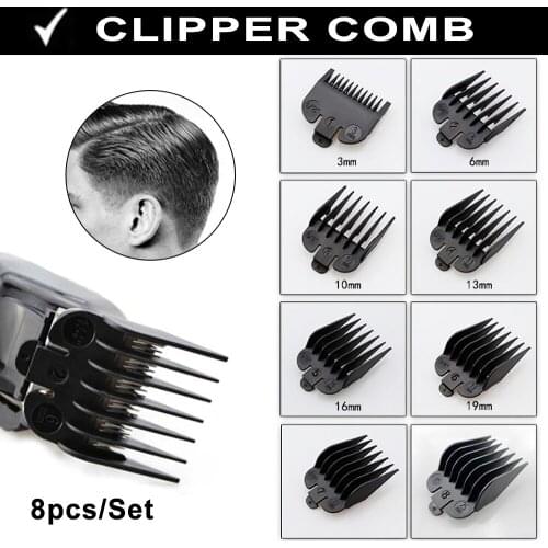 8Pcs Hair Clipper Guide Limit Comb Trimmer Guards Attachment 3-25mm Universal
