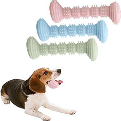 Aggressive Dog Molar Chew Toy Durable Safe Dumbbell Shaped Interactive Cat Toy Teeth Cleaning Chew Resistant Pet Accessories