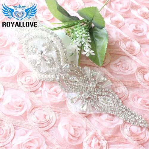 Big Size Wholesale Silver Beaded Rhinestone Applique Strass Sew On Hotfix Bling Applique for Wedding Dresses DIY Bridal Sash