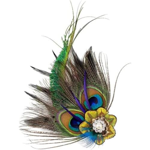 Handmade Ethnic Crystal Feather Pin Jewelry Corsage Designer DIY Brooch For Women Mens Hair Accessories Best Gift Bulk 2021