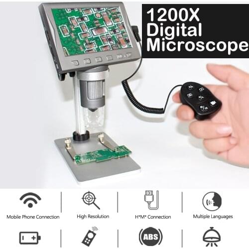 KKmoon Digital Microscope LCD Magnifier with Remote Control 1200X Magnification Portable Microscope Video Camera Microscope
