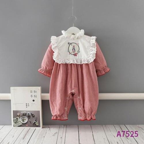 0-2Y Baby Autumn Clothing Lace Embroidery Princess Rompers Jumpsuits Newborn Infant Clothes For Birthday Party A232