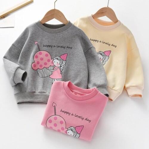 Autumn Kids Girls Sweatshirt Long Sleeve Cartton Little Girl Print Pullover Tops for Chidlren Toddler Clothes