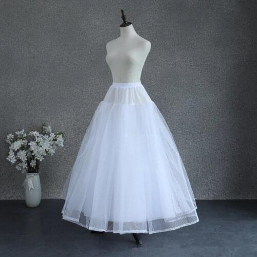 Long Bridal Petticoat Crinoline Underskirt Wedding Prom Dress Hoop Lace Trim 8-Layer NO-Bone Comfortable Natural Petticoat tutu