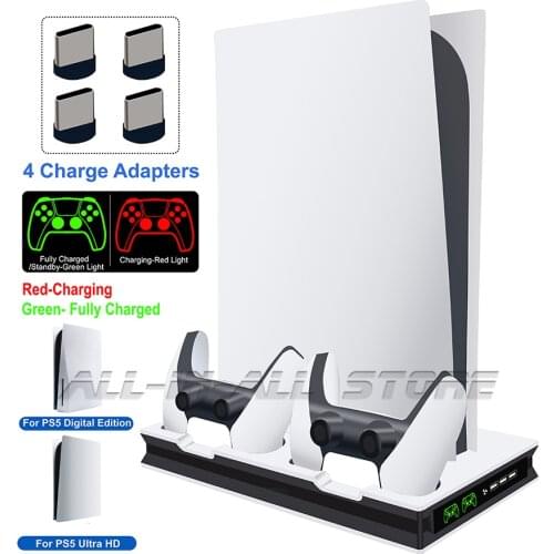 PS5 Cooling Stand 2 Cooler Fan 2 Controller Charger Dock Station 3 USB for Sony Playstation 5 PS 5 Console Dualsense Accessories