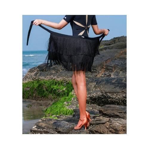 Tassels Latin Dance Apron Short Skirt New Style Clothing Women 's Adult Chachaskirt Professionrumba Gymnastic Performance 2020