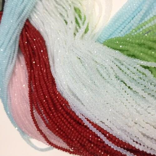 BEAUCHAMP 4*3mm 135pcs Crystal Beads Rondelle Faceted Earrings Bracelet Sewing Needlework Bow Knot Headband Jewelry Accessories