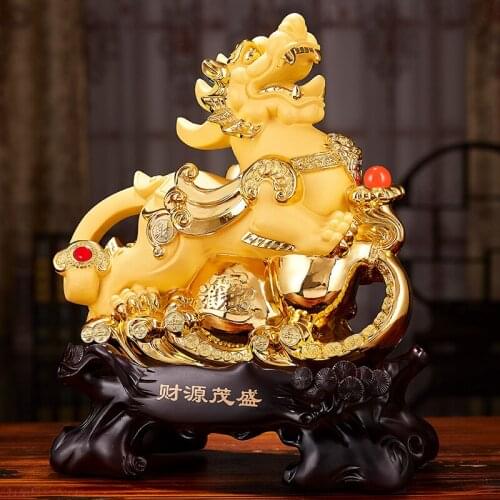 2021 HOME office Company shop Good Luck bring money Mascot ZHAO CAI golden Dragon PI XIU FENG SHUI decorative art talisman