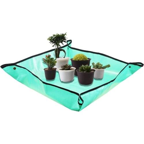 1PCS Plant Repotting Mat Waterproof Thicken PE Indoor Transplanting Anti Dirty Bonsai Succulent Potting Tarp,39x39 inch (Green)