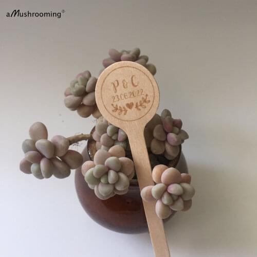 Round Wooden Coffee Stirrers Large Personalized Coffee Stirrers with name (100) Bar Cafe Cocktail custom wedding Supplies