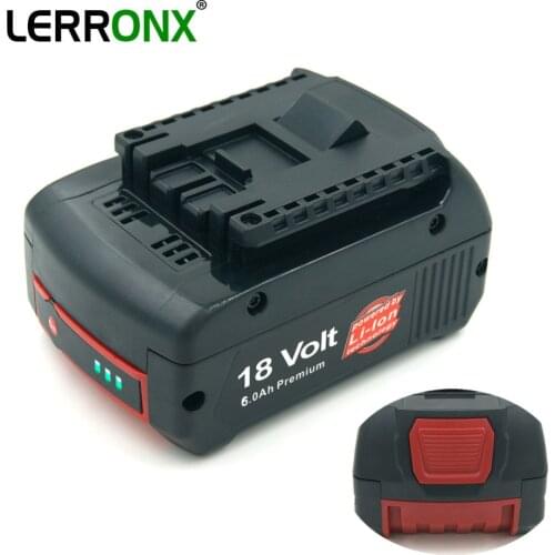 18V 6000mAh Lithium Rechargeable Battery for Bosch Cordless Power Tools Battery BAT609 BAT610G BAT618 BAT620 BAT622 GSR18V-LI