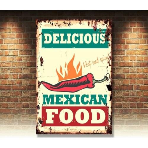 The Mexican Food Poster Metal Tin Signs Retro Plate Kitchen Wall Decor