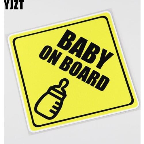 YJZT 15.1CMX15.1CM Baby on board Car Decal Feeding bottle Pvc Sticker 13A-0004