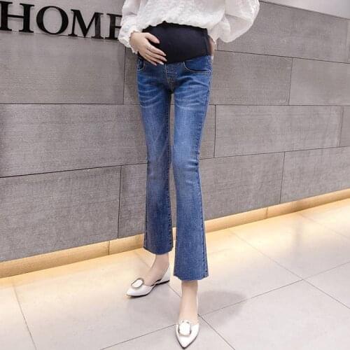 Maternity wear pregnant women fashion maternity pants autumn and winter new horn stretch jeans